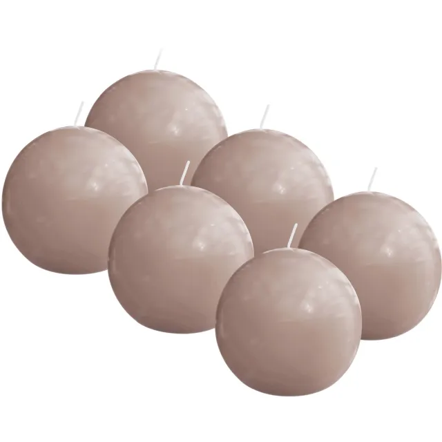 Bolsius Glanzende bol kaarsen - 6 Stuks - lichtroze - 7cm - 16 Branduren