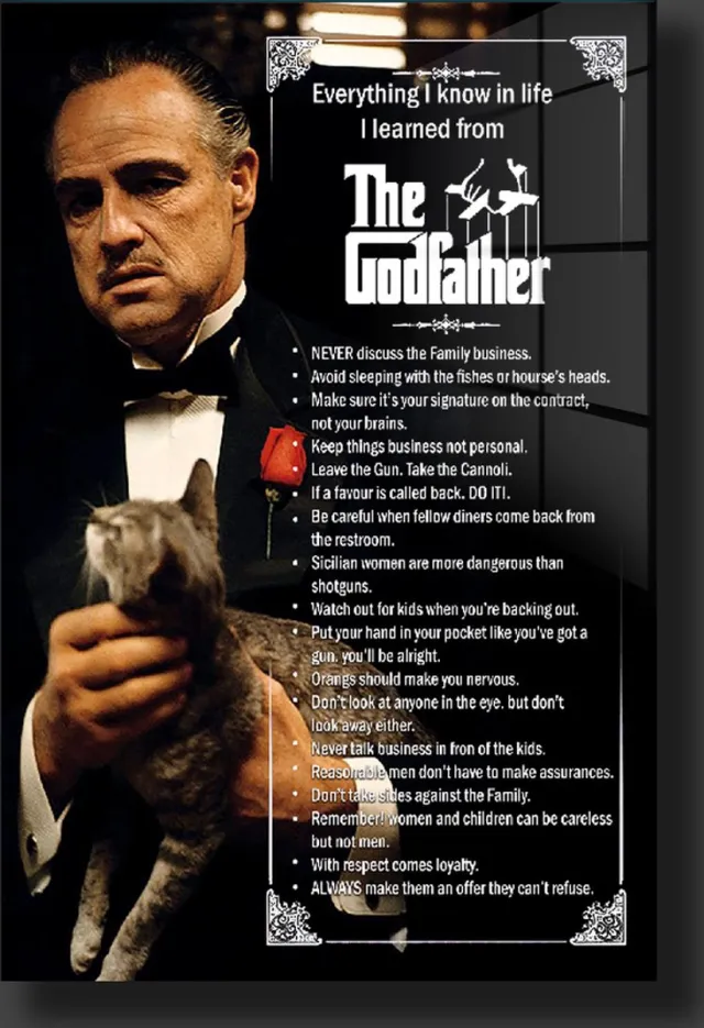 blackarts Godfather schilderij op plexiglas 80x120cm kleur