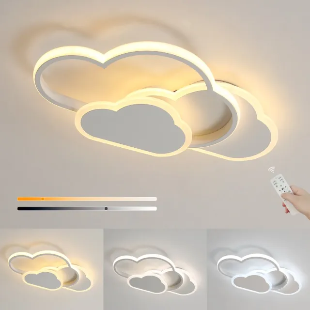 Haobosic 32W Moderne Techo Lampara Led Regulable, Blanco Diseño Acrílico Creativo Plafones Led Techo, 3000-6500K, Techo Lampara met Controle Remoto voor Sala de Estar, Dormitorio, Cocina, Pasillo White
