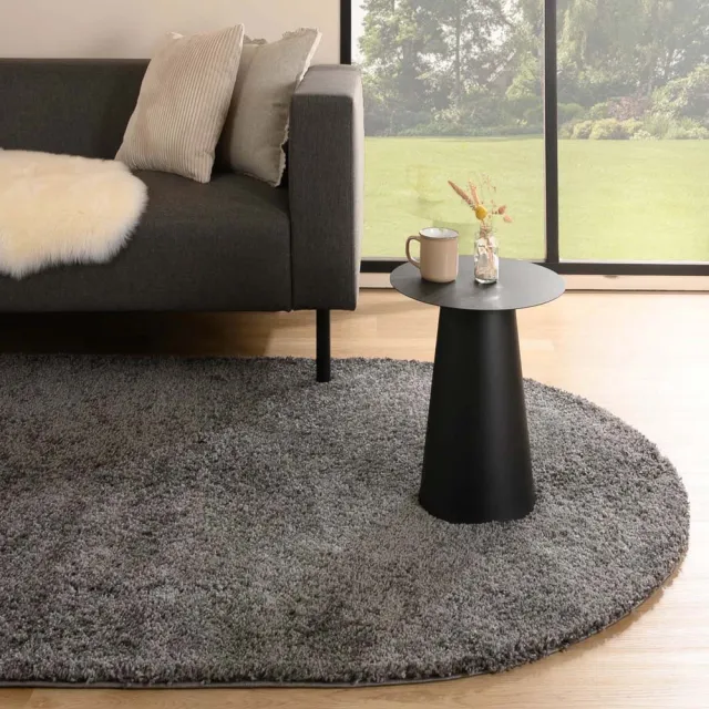 Tapeso Vloerkleed ovaal hoogpolig - Shaggy Trend grijs 300x400