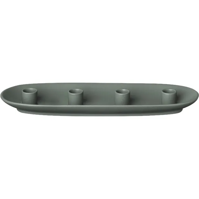 Blomus Vela Kandelaar Agave Green Ovaal | Groen | Stoneware