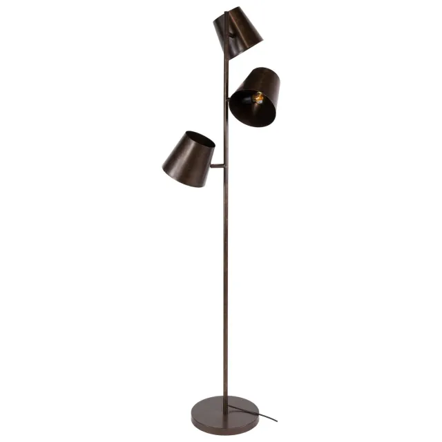 Nest of Nora Vloerlamp Nevo - Drie verstelbare kappen - Urban bruin Donkerbruin