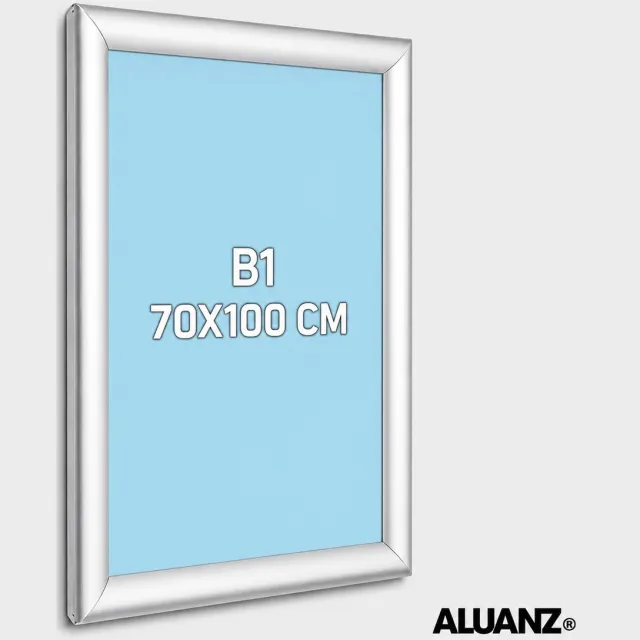 Aluanz Kliklijst Zilver B1 Aluminium - Wissellijst - Posterlijst - Fotolijst - Inclusief Beschermfolie