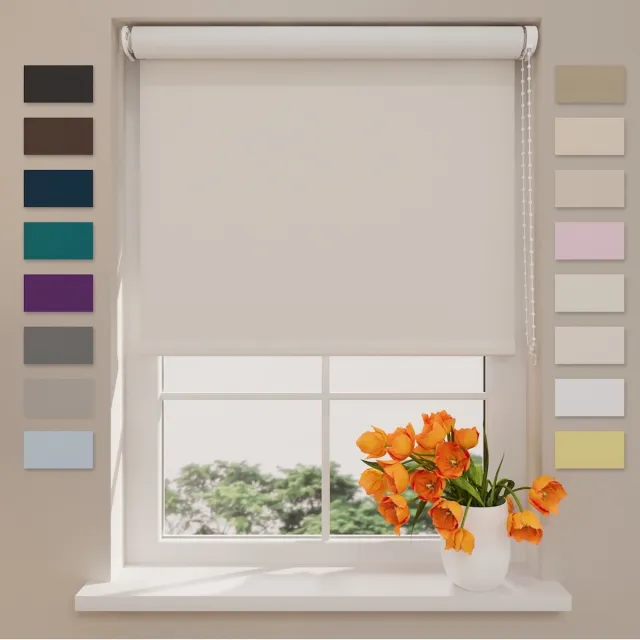 DTCH Rolgordijn Easy Verduisterend - Off White - 140 x 275 cm Gebroken wit