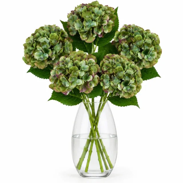 House Doctor HDHydrangea Hortensia kunstbloem kunstboeket – Groen - 5 stuks