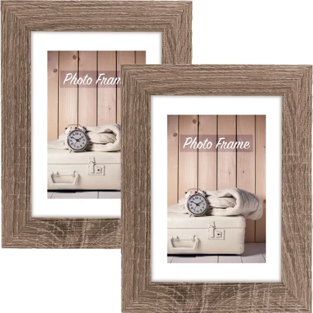 Zep Fotolijstje - 2x stuks - bruin - hout - voor foto van 20 x 25 cm - wonen - accessoires
