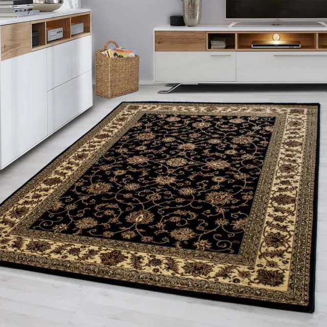 Muratap Marrakesh Nimrud Oosters Vloerkleed Zwart – Laagpolig Tapijt- 240x340CM