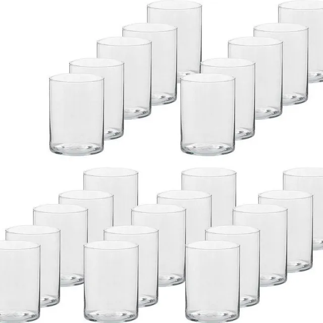 Trend Candles Theelichthouder - 25x - transparant - glas - hoog model - 5,5 x 6,5 cm - Glazen kaarsenhouders - Woondecoraties