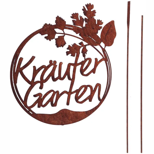 UNUS Tuinschild Kruidentuin roestlook 28.5x23cm Bruin
