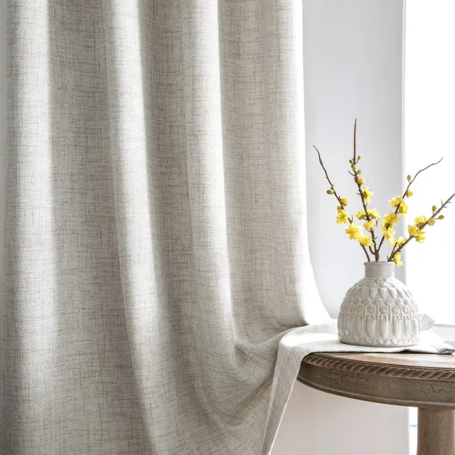 Unyqoos Stijlvolle Semi-Transparante Gordijnen met Natuurlijke Linnenlook voor Elegante Interieurs, Set van 2, 245x140 cm