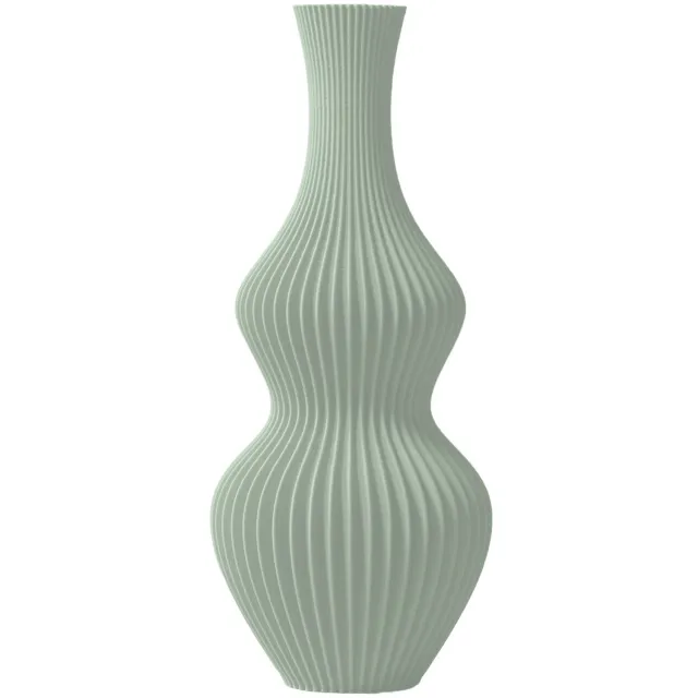 Layvo ORIEL Vaas - Salie - D11 x H25 cm - droogbloemen vaas - organische vaas - gerecycled plastic