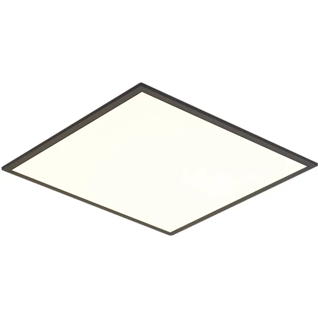 QAZQA reeves - Moderne Dimbare LED Plafondplaat lamp met Dimmer - 1 lichts - L 60 cm - Zwart - Garage / Kelder,Hal / Vide,Winkel / Showroom Zwart LED