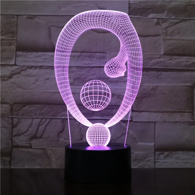 MC Living 3D Led Lamp Met Gravering - RGB 7 Kleuren - Illusie