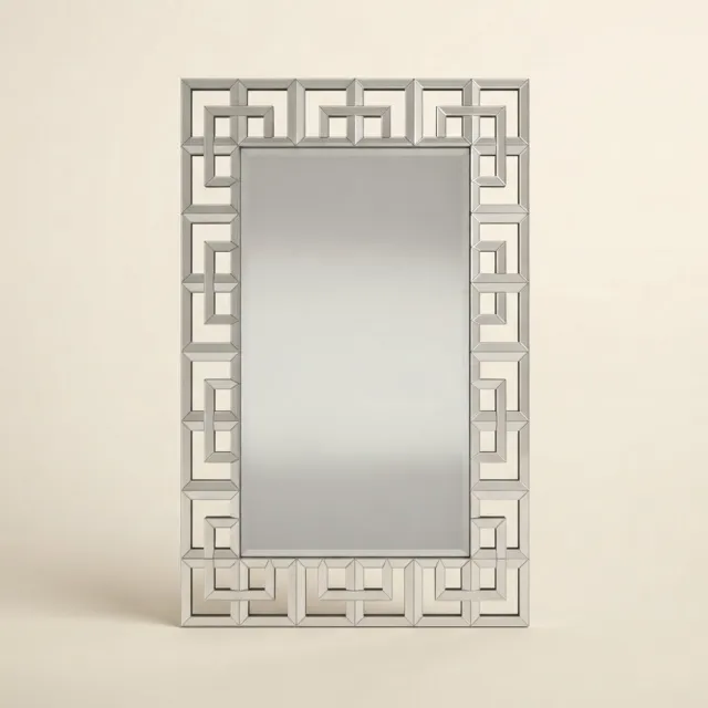 Klarven Wandspiegel Rechthoek Zilver - Zilveren Wandspiegel - Grote Wandspiegel - Stijlvol Decoratief Accent voor Woonkamer, Hal en Slaapkamer - Rechthoekige Spiegel b120xh70cm