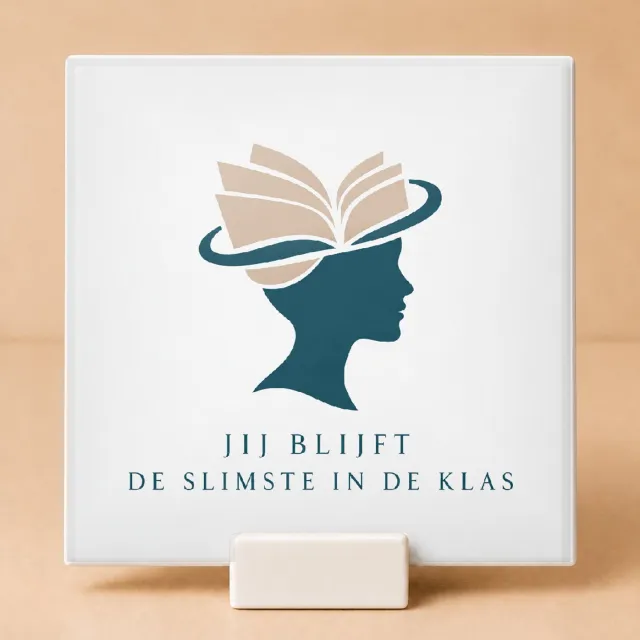 Bedruk King Sfeervolle Boho "De AI-wijze meester" Tegel – Inspirerende Wanddecoratie voor Slimme Studenten en AI-liefhebbers - 11 x 11 cm met houder Wit