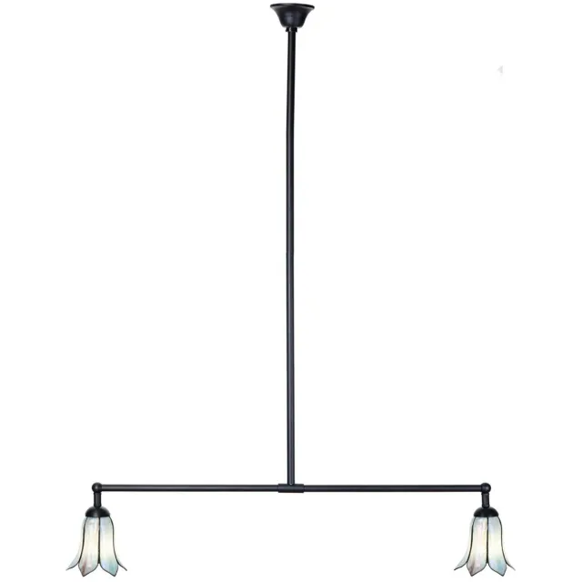 Coloured by Art Tiffany T-lamp 2 lichts Gentian Blue - Art Deco Trade Lichtblauw