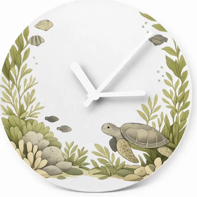 Mr Cadeautjes Glazen klok Ø 20 - design Onderwater-omlijsting met luchtige kern | cadeau Wit