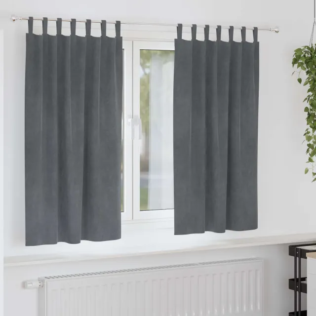 vidaXL Gordijnen 2 st Lichtgrijs 140 x 175 cm fluweel