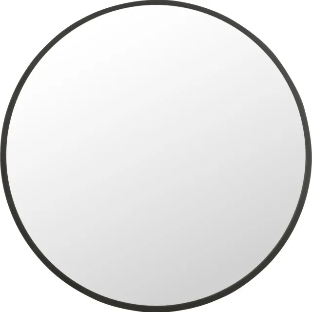 J-Line spiegel Rond - metaal - zwart - extra large - Ø 110 cm