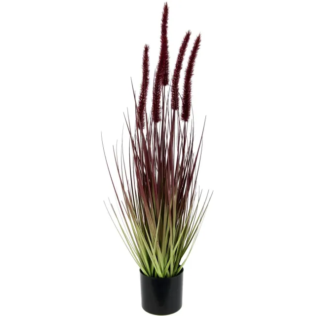 Ibenzoa Kunstmatige Vossenstaartgras Plant in Pot voor Binnen en Buiten Decoratie, Herfstkleuren rood