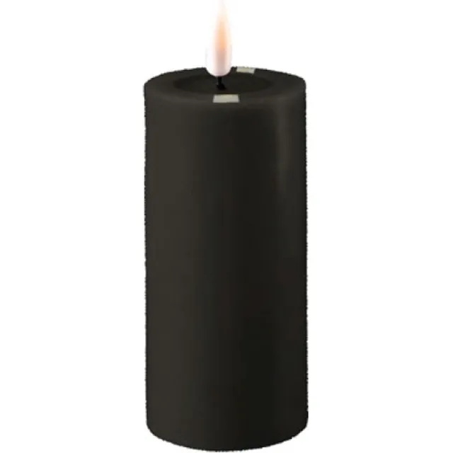 Deluxe Homeart Kaars WAX LED Zwart 5x15cm - net een echte kaars - Deluxe Homeart