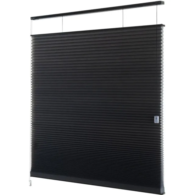 Dutchblinds Plisségordijnen - lichtdoorlatend - Antraciet - 40 x 250 cm - Raamdecoratie op maat