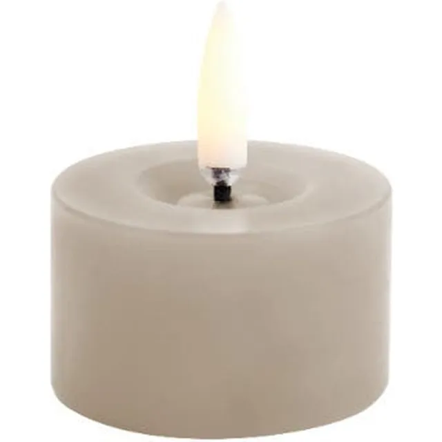 Uyuni LED Rustieke Kaars - Melted, Zandsteen - Smooth 5x2,8cm - theelicht versie - 5cm x 2.8cm