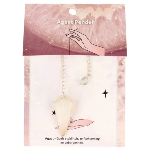 Ruben Robijn Pendel facet + kaart Agaat grijs