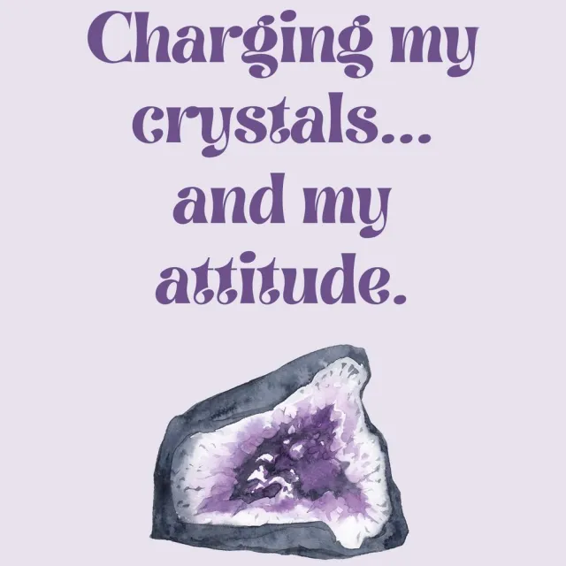 Moonlight Gemstones Perfect for Christmas Gifts! A4 Crystal-Inspired Quote Poster – Charging my crystals... And my attitude Meerkleurig
