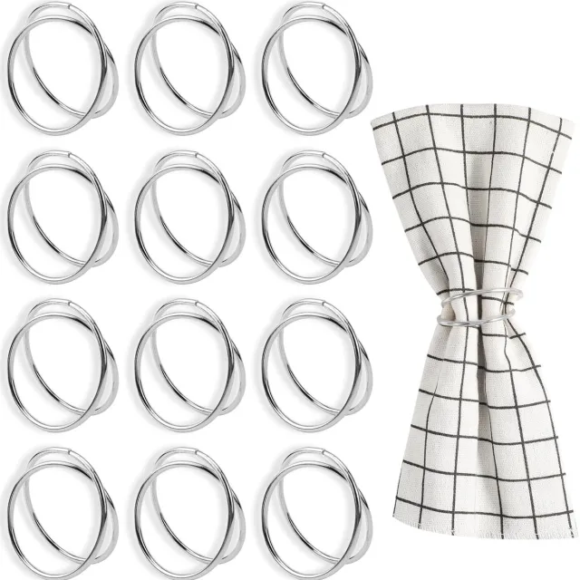 Ibenzoa Elegante Zilveren Metalen Servetringen Set voor Diverse Gelegenheden zoals Bruiloften en Feesten