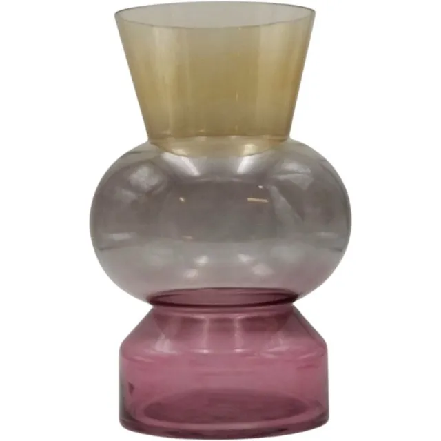 Rasteli Vaas - glas - geel - D20 x H31,5 cm - Opening 15 cm