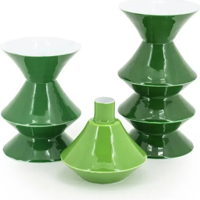 Furnilux Kaarsenhouder set van 3 yack - groen - 10x10x19 cm
