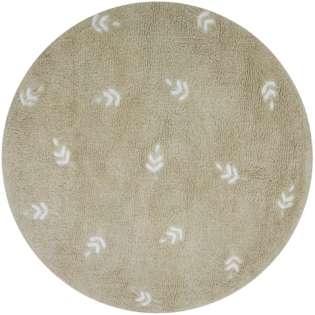 Puck Leaf Vloerkleed - 90 cm - Beige Beige 1
