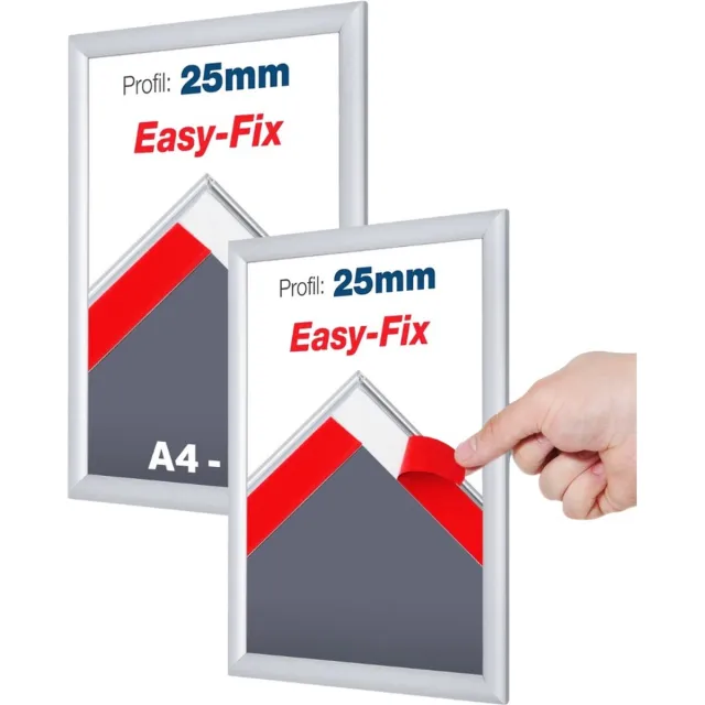B Base Kliklijst A1 zelfklevend 2 Stuks Aluminium zilver.
