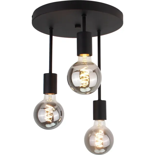 Chericoni Verlichting Chericoni Basic Plafondlamp - 3-lichts - Zwart - Metaal