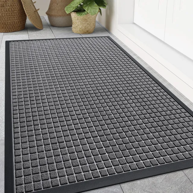 OLANLY Deurmat - Buitenmat - Schoonloopmat - Antislip Rubbermat - 120x180cm - Steenkoolgrijs