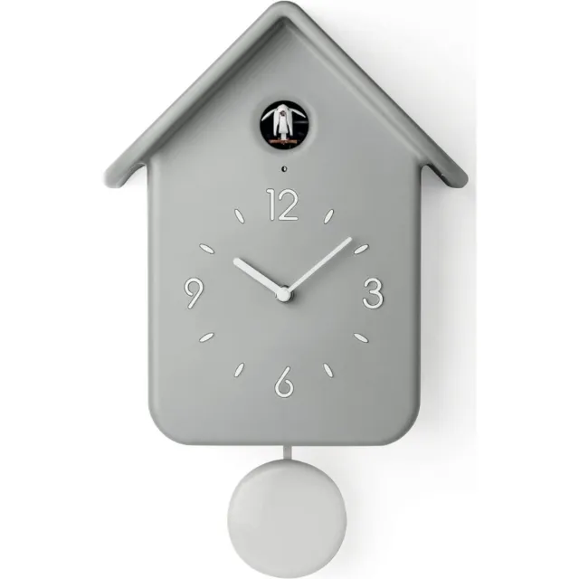 Thuys Koekoeksklok Modern – Wandklok Modern – Woonkamer Klok – 12 x 25 x 39cm – Grijs