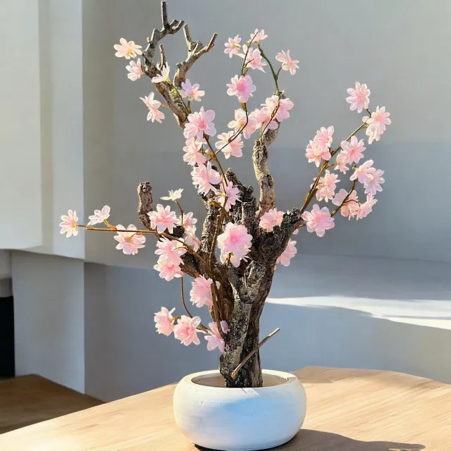 Seta Fiori Cherry Blossom kunstboom - Echt hout - 50 cm hoog - roze bruin