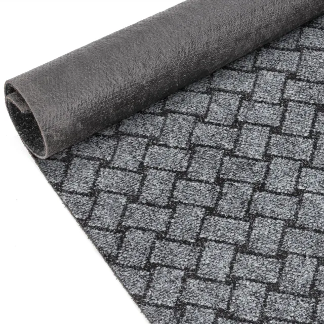 ANRO Loper Melbourne Grijs 260x100cm – Schoonloopmat Gangloper Vuilvangmat Antislip Op