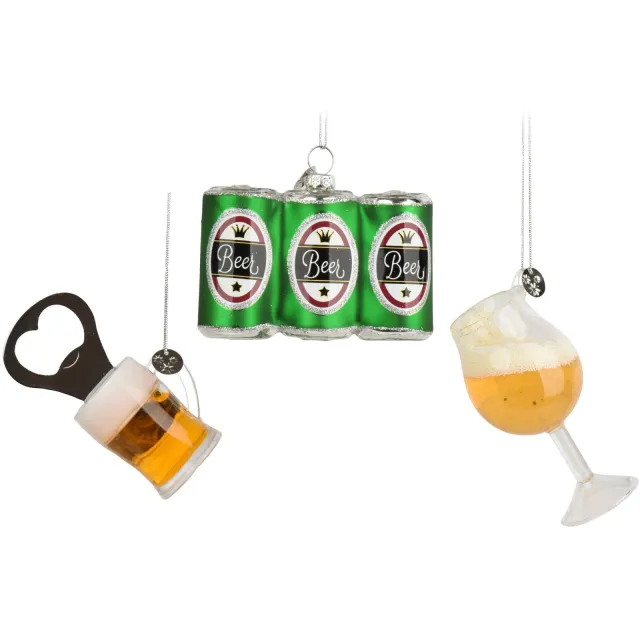 Decoris kerstornamenten giftbox bier Multi