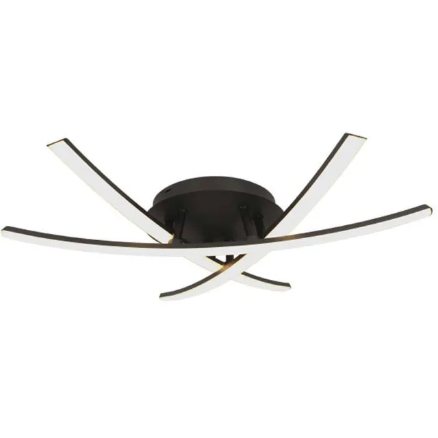 V-TAC Plafondlamp Woonkamerlamp LED slaapkamerlamp, zwart opaal, 20W 2130lm warm wit, LxBxH 46x41x12,5 cm