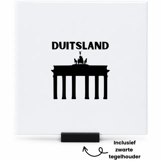 Hacebo Duitsland tegeltje met tegelhouder - Piloot - Duitsland cadeau - tegeltjes met tekst - beste land - Leuk cadeau voor je Vriend om te geven - spreuktegels - 15x15 CM Wit