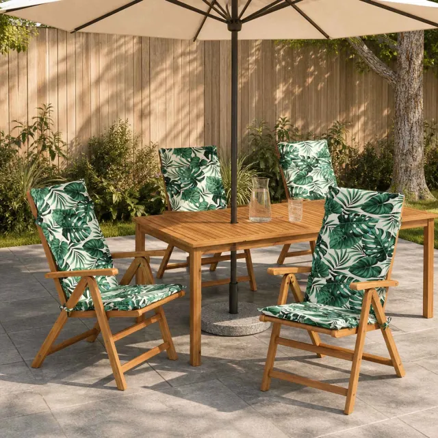 vidaXL Kussen voor stoel met hoge rug GEMERT 4 st 100% Polyester groen