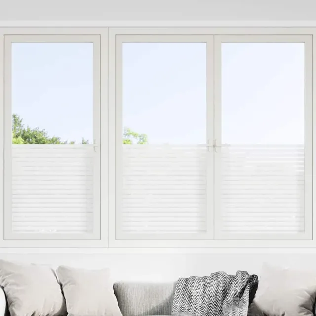 vidaXL Raamfolie strepenpatroon mat 45x500 cm PVC Transparent