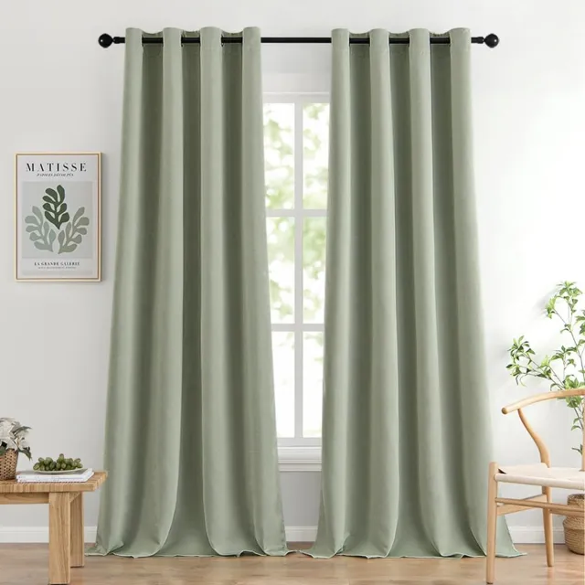 CLORD Gordijnen - Verduisterend - Thermisch - Koudbescherming 140 x 145 cm Saliegroen