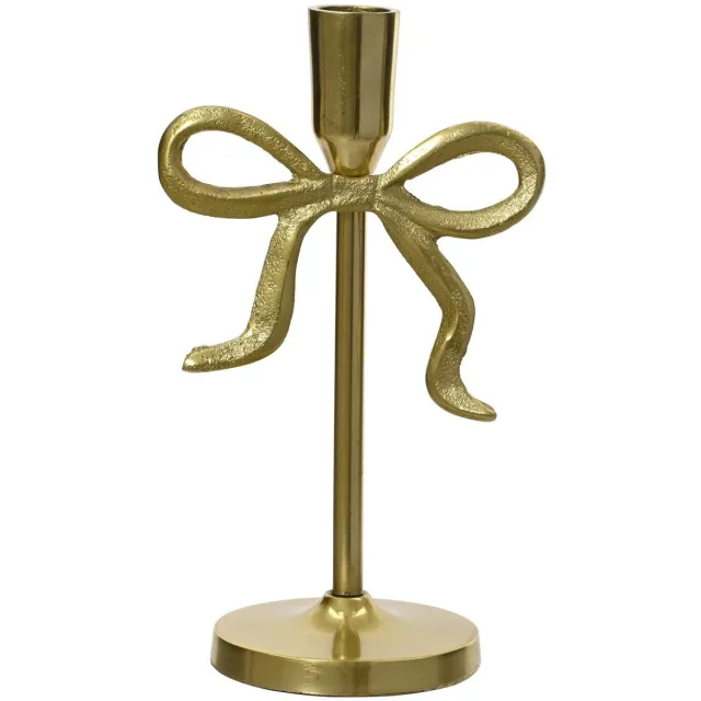 Kaemingk Kandelaar Strik Goud Ø 8,5 cm H: 21 cm - Aluminium
