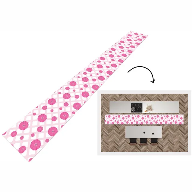 KitchenYeah Keukenloper - Keukenmat - Bloemen - Patronen - Pastel - 480x60 cm - Keuken vloerkleed Multicolor