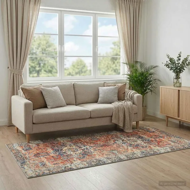 vidaXL Vloerkleed ORIZ Oranje 80 x 200 cm 100% polyester, foto 2