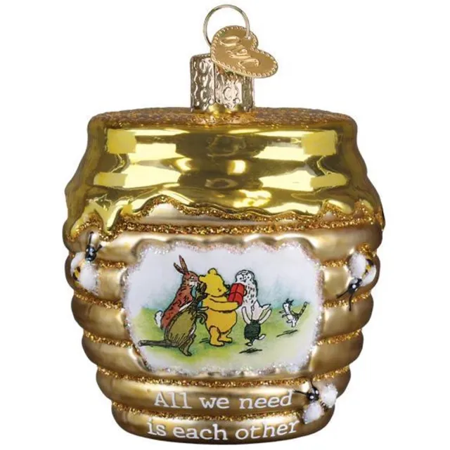 Old World Christmas Kerstbal Honingpot Winnie de Poeh – Handgemaakt glazen ornament van Old World Christmas Goud