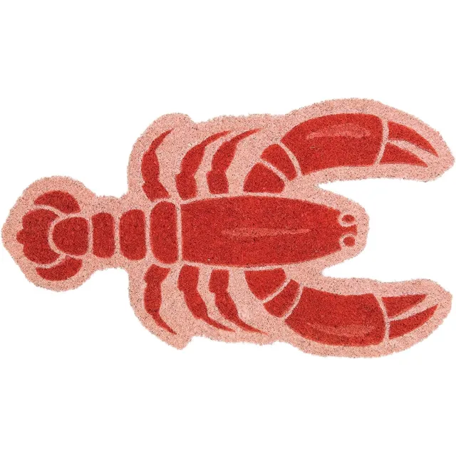 Famanu Kokos deurmat Kreeftmotief - voorkomt vuil in huis - met antislip onderzijde - 70 x 40 cm neutraal